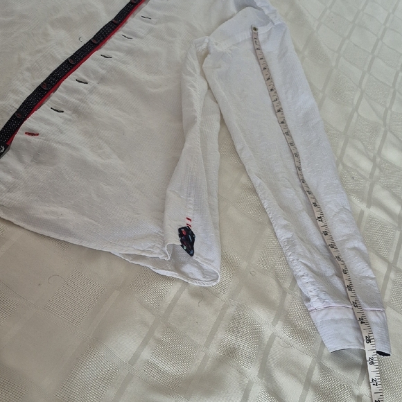 Men's White Casual Button Down Shirt - Picture 12 of 16